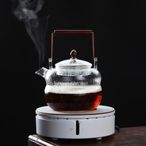 Glass teapot home kung fu tea set high temperature brewed tea boiler explosion-proof kettle electric pottery stove set flower teapot