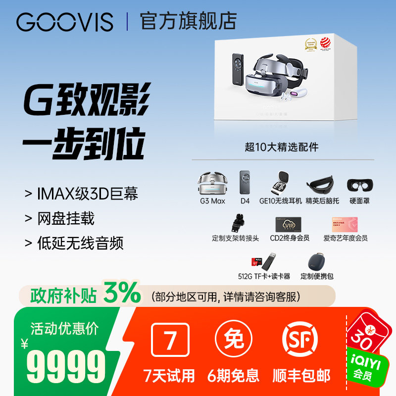 GOOVIS G-Endシネマセット：IMAXレベルの3D巨大スクリーン鑑賞をワンステップで実現。OLEDマイクロディスプレイ搭載、VR/AI/AR非対応のスマートグラス。