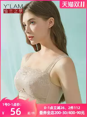 Braced anti-light underwear women's thin non-steel ring beautiful vest anti-sagging big chest small bra summer wrap
