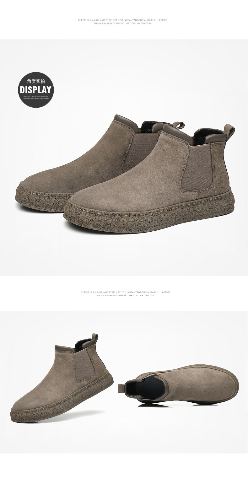 Утепленная обувь 棉鞋男款冬季保暖加绒一脚蹬黑色休闲皮鞋男士加厚防水东北雪地靴