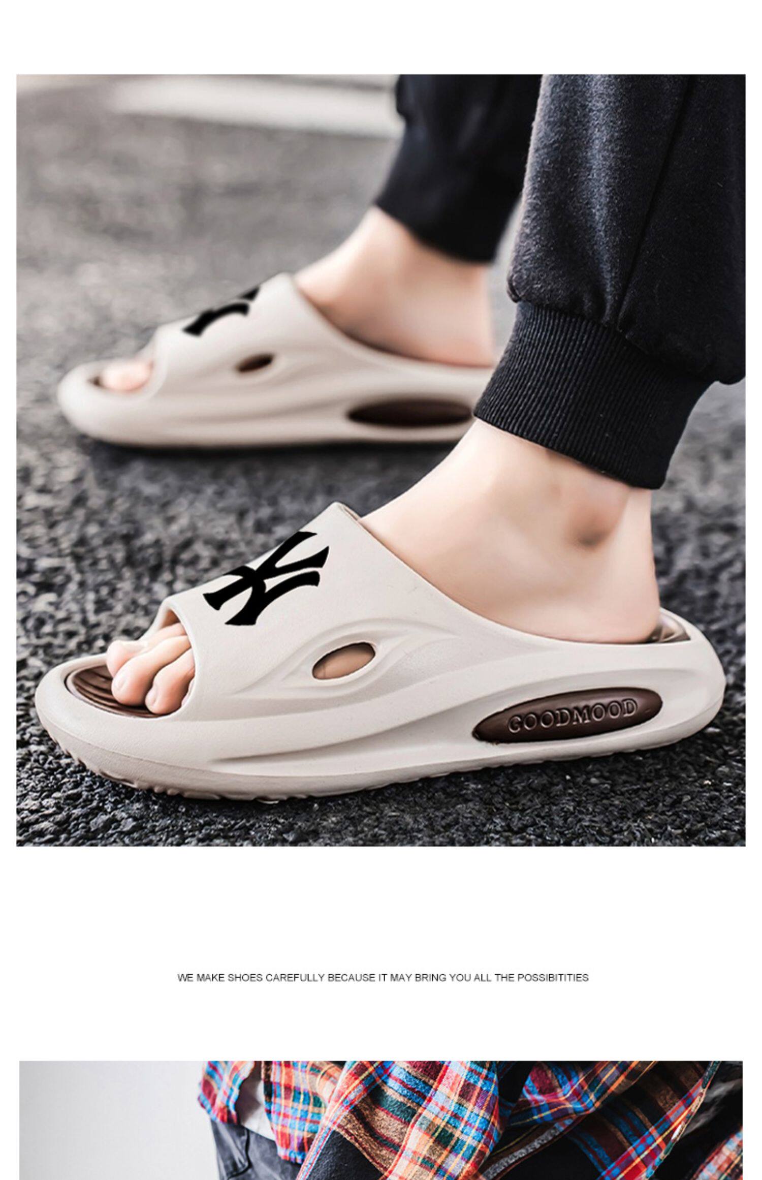 Отдых тапочки 拖鞋男潮牌2025新款夏季踩屎感家用防滑凉拖男士外穿潮流运动大码 1896680027