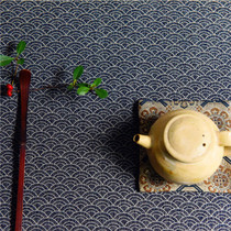 Common ink imported from Japan cotton tea mat Qinghai wave series tea mat tea cloth tea ceremony zero with four colors