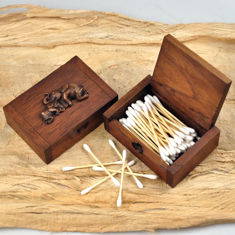 Thai Cotton Stick Box Modern Minimalist Creative Home Individuality Log Home Hotel Jewellery Teak Casket