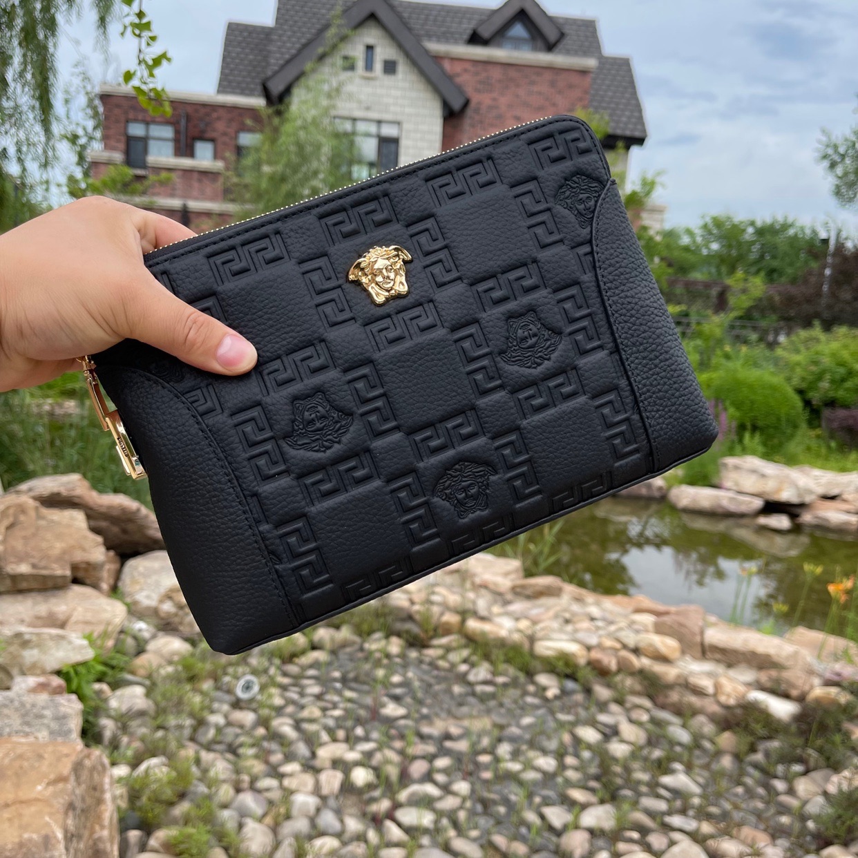 Man's handbag men's leather men's bag bag bag light luxury fashion envelope business hand grab bag