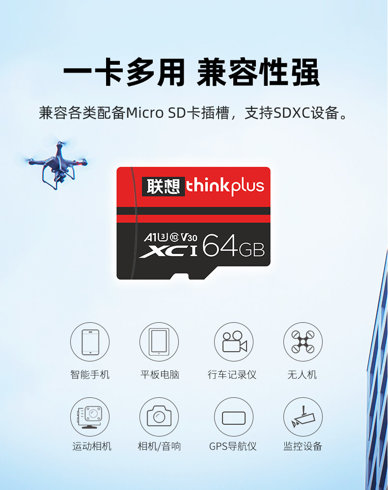联想Thinkplus128G内存卡行车记录仪摄像监控64g高速tf存储卡适用-阿里巴巴