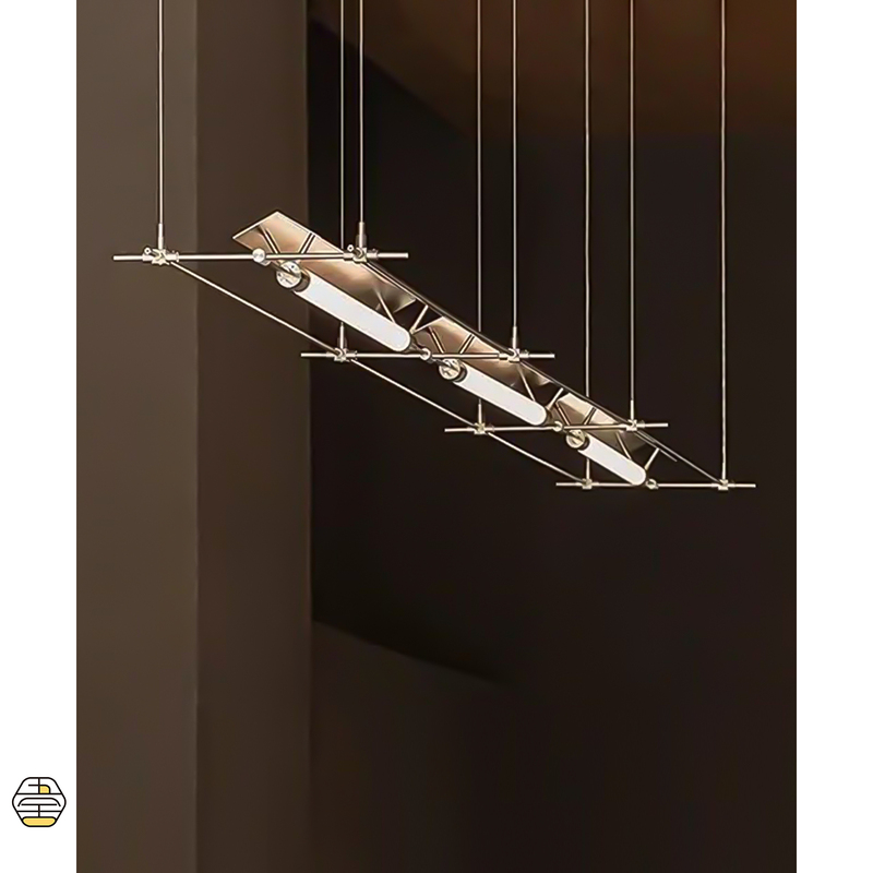 Nordic Restaurant Chandelier 2026 New Designer Dining Table Bar Lamp Minimalist Creative Linear Strip Lamp
