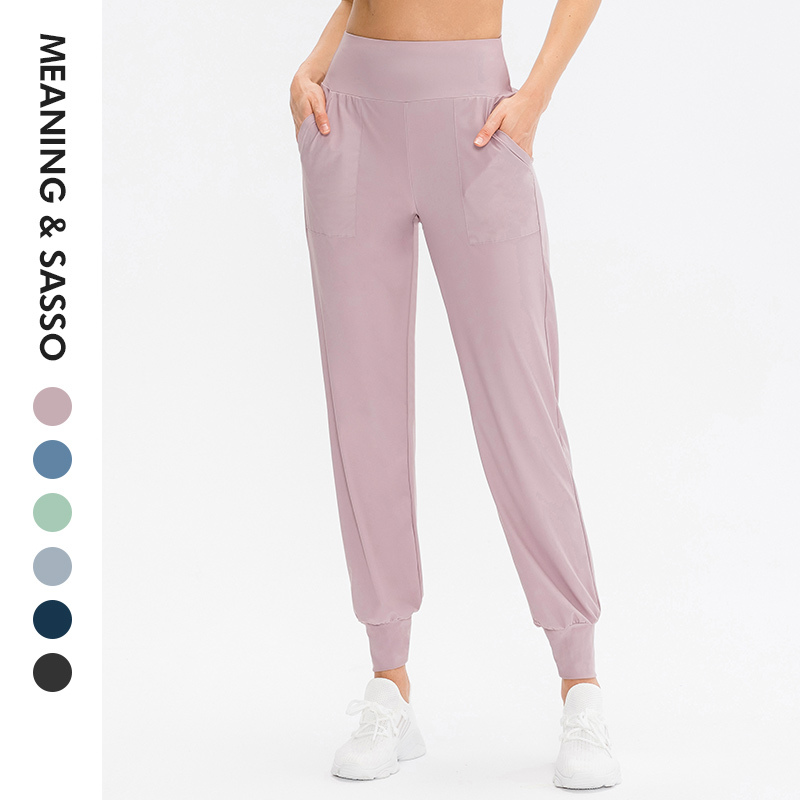 Fashionable High-Waisted Plus-Size Women's Sports Running Yoga Pants with Cuffs, Loose Fit for Summer, Quick-Dry Gym Pants Fashionable High-Waisted Plus-Size Women's Sports Running Yoga Pants with Cuffs, Loose Fit for Summer, Quick-Dry Gym Pants
