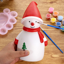 Christmas Eve Christmas Santa Claus Christmas tree children handmade painted plaster doll diy piggy toy