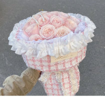 Flower Bouquet Stereotyped Small Volume Round Ballad Artificial DIY Material Lining Fixed Cardio Base Flower