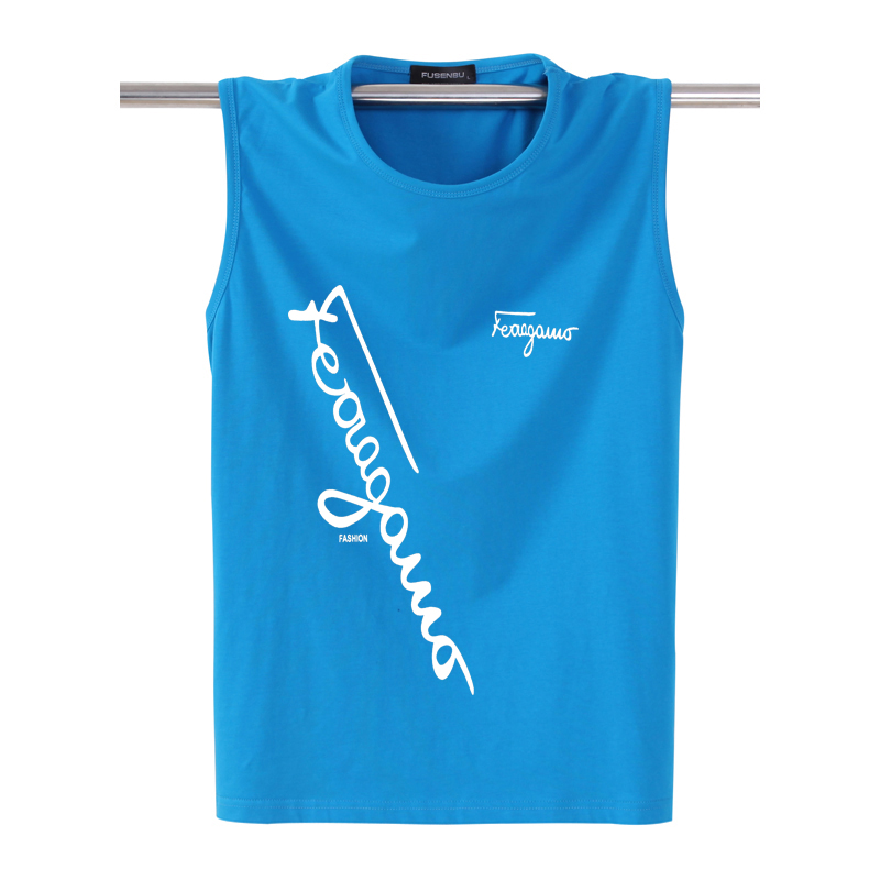 Mùa hè nam vest cotton rộng kích thước thể thao thể thao không tay áo thun béo xu hướng vest bên ngoài mặc vest - Áo vest cotton áo ba lổ