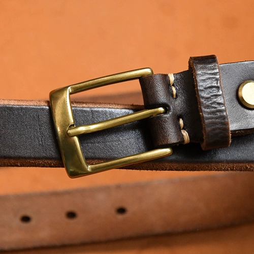 Кожаный джинсовый ремень, медные штаны, в американском стиле, увеличенная толщина, из натуральной кожи