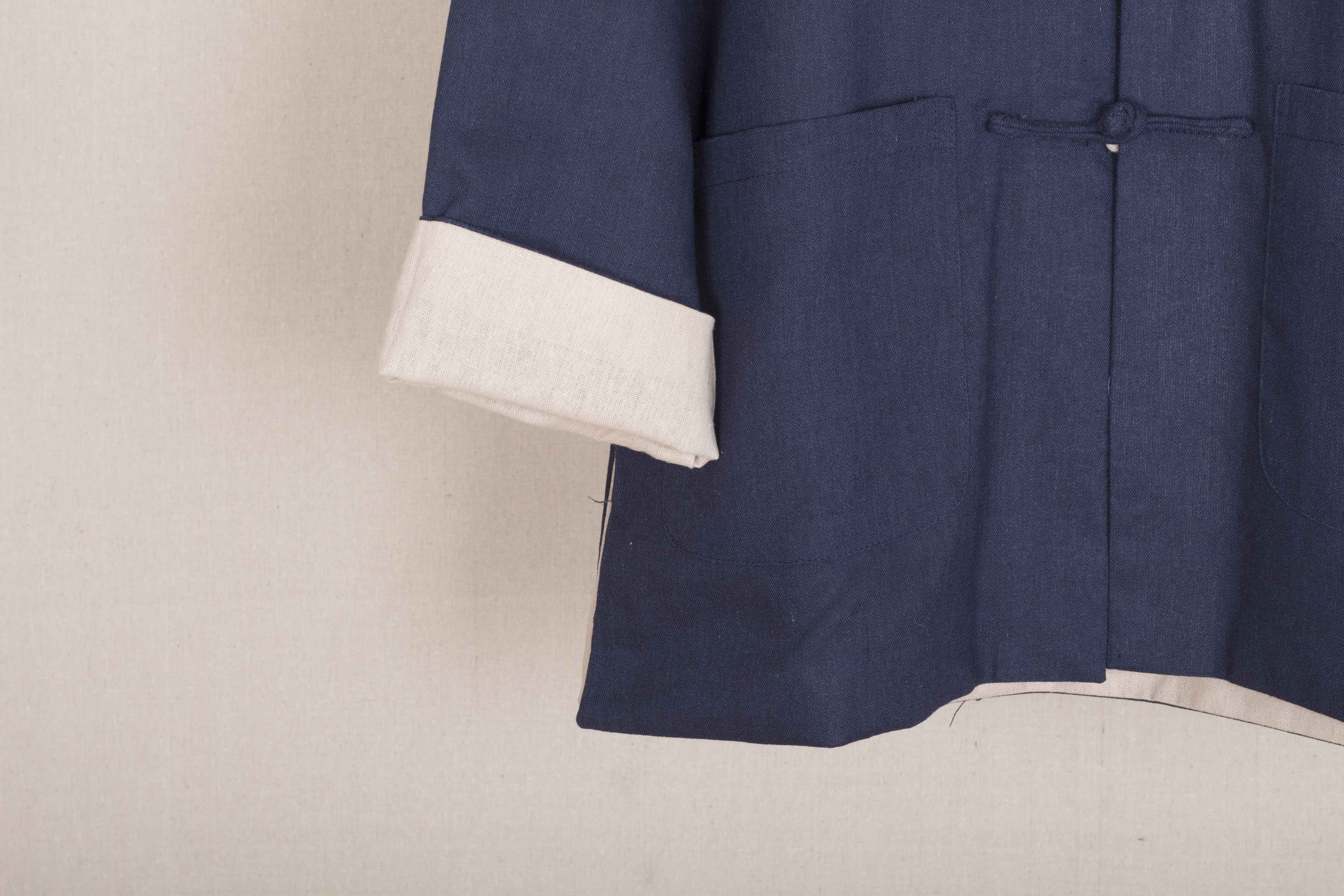 Áo dài nam 2018 mới mặc hai mặt cotton và vải lanh sóng mới mùa xuân và mùa thu kiểu Trung Quốc áo dài tay Trung Quốc bộ đồ truyền thống