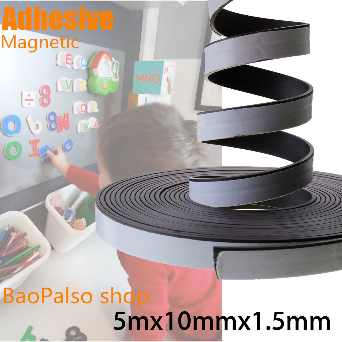 5m Self Adhesive Flexible Magnetic Strip Rubber Magnet Tape