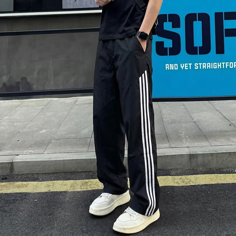 Trendy Patchwork Casual Three-Stripe Men's Summer Energetic Sports Style Casual Pants Trendy Versatile Long Pants Trendy Patchwork Casual Three-Stripe Men's Summer Energetic Sports Style Casual Pants Trendy Versatile Long Pants