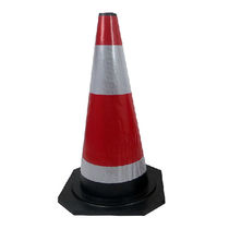 Conspiracy Fofu 8409 Rubber Reflective Road Cone Barricade Cone Ice Cream Barrel Barrel Traffic Cone Barrel (60cm Red White Rubber Reflective