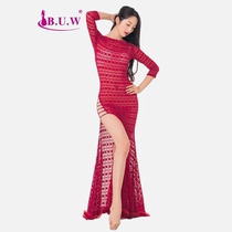 Belly dance 2021 new practice suit summer beginners oriental dance performance suit sexy thin lace dress