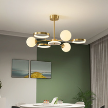 Postmodern light lavish chandelier minimalist Bronze Living Room Light Molecular lamp Restaurant glass lamp Nordic Full house Lamp package