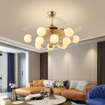 Nordic Living Room Fan Light Ceiling Fan Lamp Restaurant Modern Minima Home Light Lavish Creative Personality Bedroom Magic Bean Chandelier