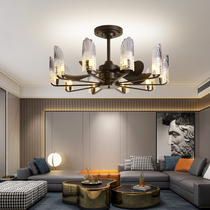 Invisible Fan Lamp Light Lavish Living Room Crystal Fan Chandelier Minimalist Modern Restaurant Bedroom Home Nordic Ceiling Fan Light
