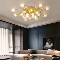 Living room light suction top light modern minimalist light extravagant bedroom lamp net red creative flower Romantic Crystal Restaurant Lights