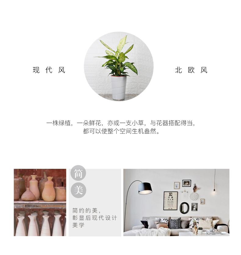 I and contracted flowerpot ceramic extra large wholesale green plant rich tree garden flowerpot pack mail that occupy the home office