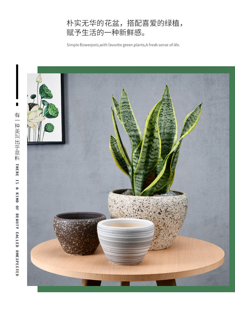 Chinese ceramic flower pot contracted money plant bracketplant breathable oversized bag mail sitting room balcony flowerpot wholesale clearance