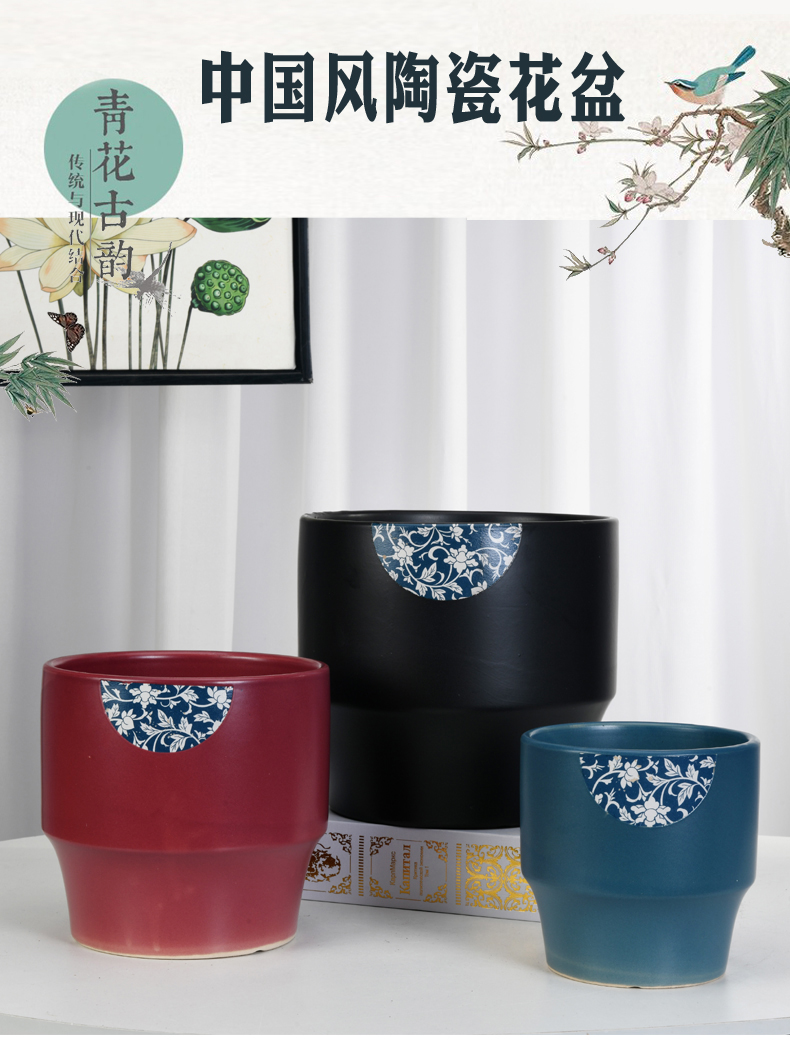 Contracted large ceramic flower pot a clearance sale wholesale home desktop more than other meat round flowerpot pack mail