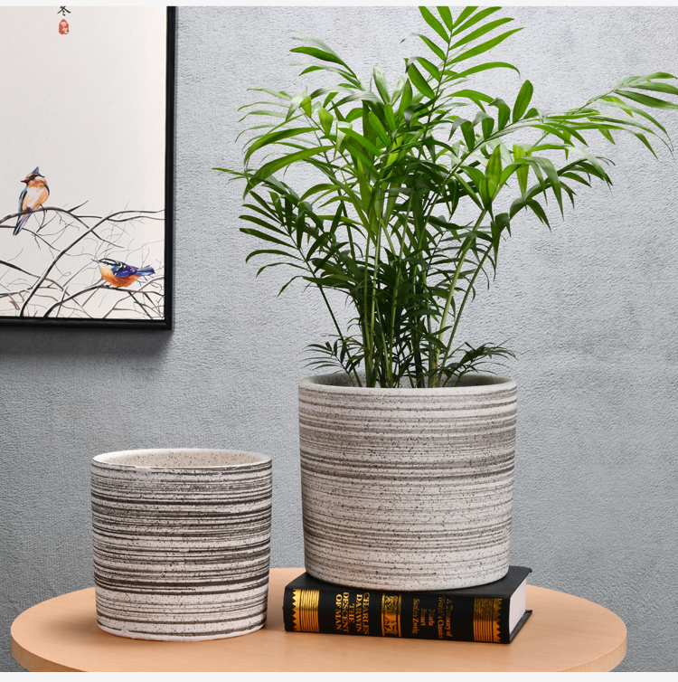 European style flowerpot ceramic cylinder clearance wholesale large extra large sitting room contracted more than other potted meat basin package mail