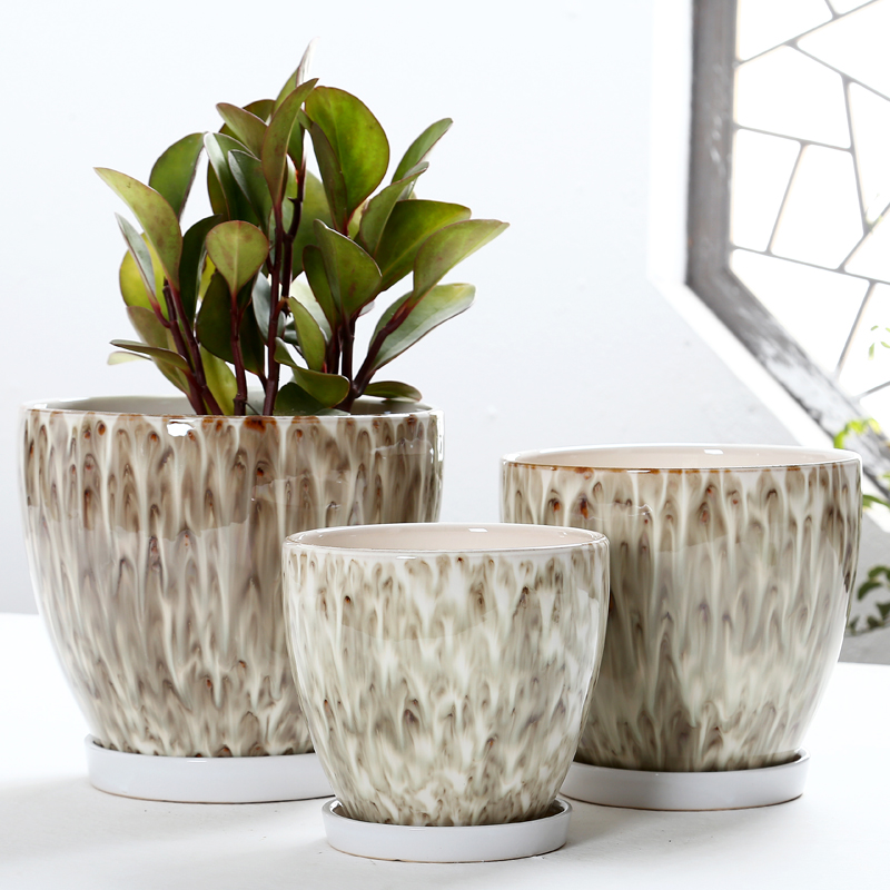 Flowerpot ceramic wholesale belt tray was extra large European home sitting room ventilation other rich tree planter bag in the mail