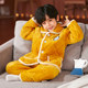 Children's flavored pajamas Winter boys and girls, coral velvet winter plus velvet thickened boy baby three -layer cotton