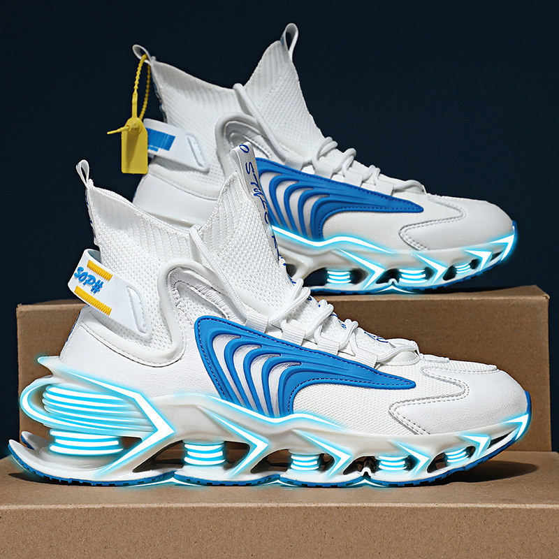 Knife-front sneakers aj basketball men's shoes 2022 Summer new big size high cylinder trendy running shoes men's wave shoes