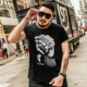 HAWKSTLO / Eagle St. Lun Phân bón XL Áo thun nam tay ngắn in chữ béo fat người đàn ông béo mùa hè - Áo phông ngắn Áo thun nam Hàn Quốc
