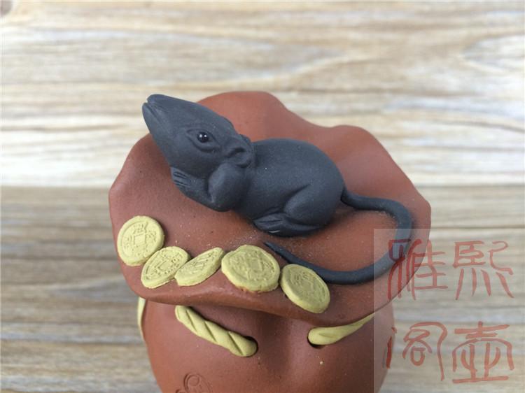 Purple Sand Tea Pet Treasure Mouse money bag Algebra money Handmade tea ornaments Special offer