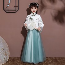 Childrens Hanfu costume Super fairy girl skirt Chinese style 2019 baby Tang dress thick suit fairy Autumn Winter Dress