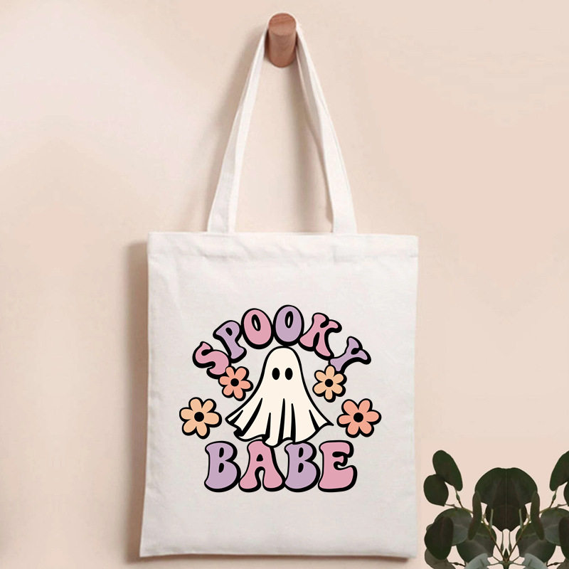 Сумка halloween tote bag 欧美风个性万圣节手提袋糖果袋子单肩购物袋