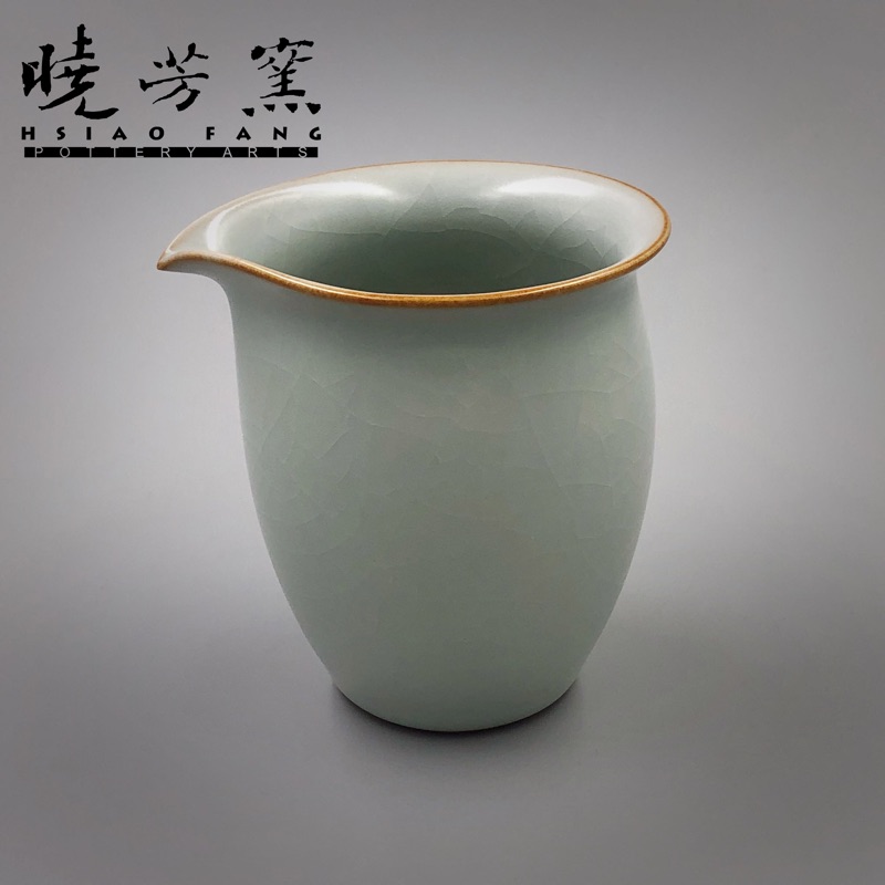 Taiwan's Xiaofang Kiln Ru Kiln Sky Blue Open Sheet Large Tea Sea Fair Cup Spot hot selling tea set has been sold out-Taobao