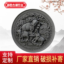Zhuosheng Antique round Chinese style Hui school Sus relief Ancient shadow wall wall pendant Auspicious Ruyi brick carving hot sale