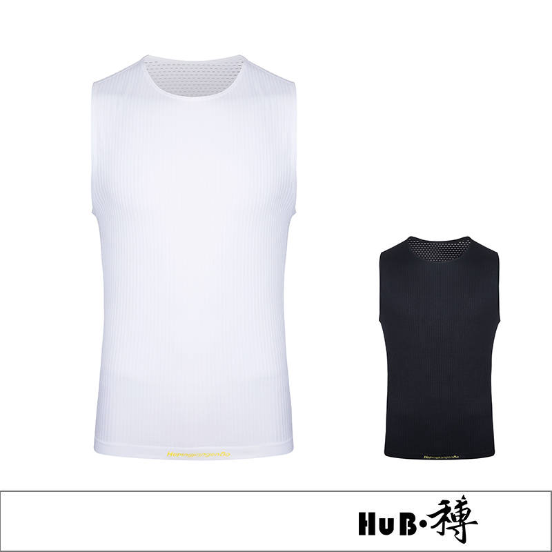 HuB & Bochunxia Men And Women's Flowers Back Sleeveless Riding Underwear Pure Color Black White Mountain Highway Speed-Taobao