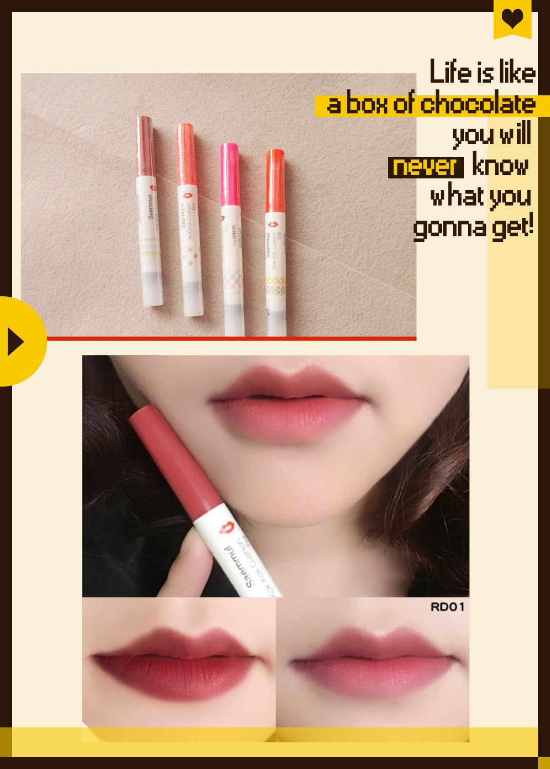 South Korea @xian~ ~ Air cushion bean paste with red and persistent moisturizing not to drop the color orange matt and bite the lip makeup