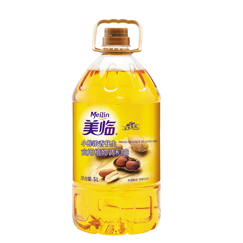 美临小榨浓香花生食用植物调和油5L桶装