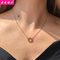 Simple Ladies RhineStone Roundtant NECKLACEACEACESSORIES