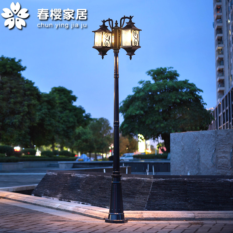 Courtyard street lights European retro LED landscape high pole outdoor garden villa lawn waterproof lamp