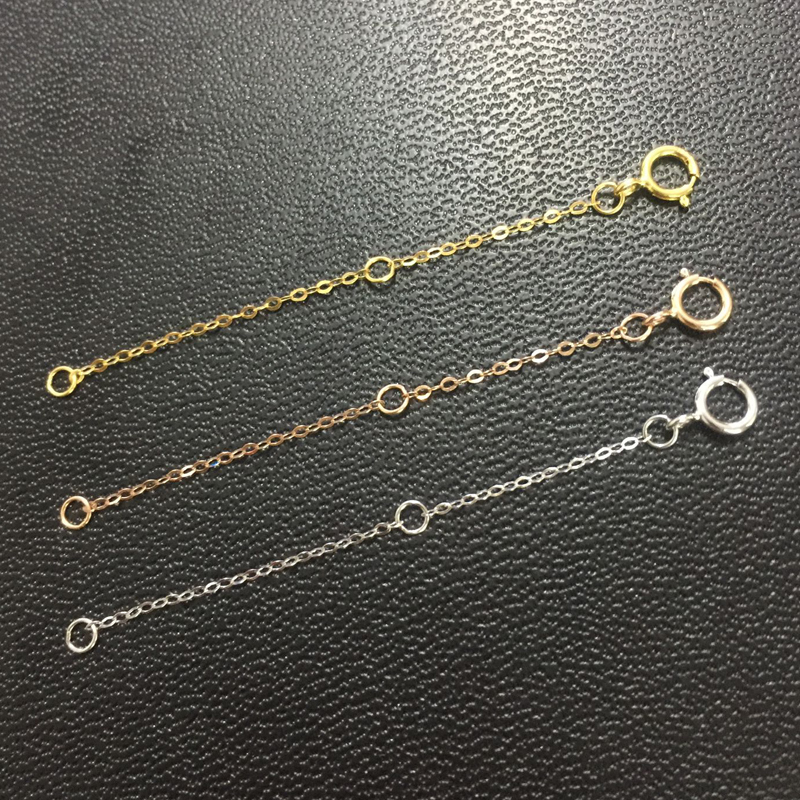 Dây chuyền vàng 18K chuỗi mở rộng chuỗi vòng cổ vòng tay màu vàng cộng với chuỗi dài K vàng phụ kiện mở rộng khóa vòng chân dây chuyền vàng hồng - Vòng chân lắc chân nữ pnj