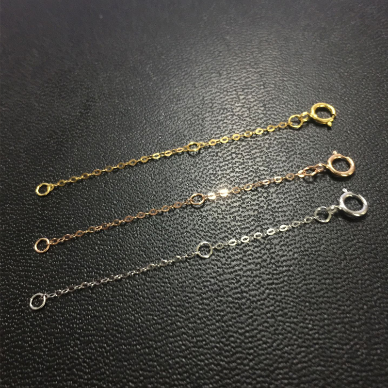 Dây chuyền vàng 18K chuỗi mở rộng chuỗi vòng cổ vòng tay màu vàng cộng với chuỗi dài K vàng phụ kiện mở rộng khóa vòng chân dây chuyền vàng hồng - Vòng chân lắc chân nữ pnj
