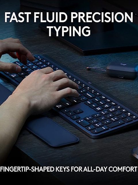 Logitech Mx Keys Wireless Bluetooth Keyboard Rechargeable Business Office Full-Size Keyboard It Design Backlight