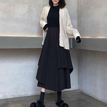 Irregular Bust Skirt Woman High Waist Autumn Winter Day Ensemble Design Sensation Tooling A a character dress Slim Shade Mid-Skirt Asd