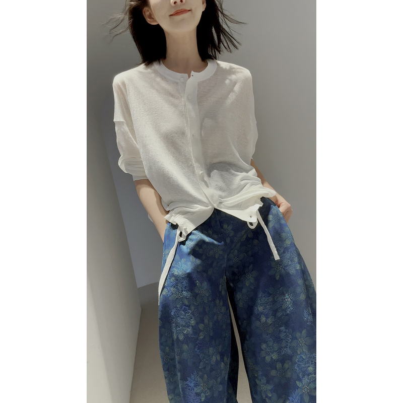 N Way Styling 26 New [Made in Italy] ㊣ Fine Linen/Cool and Breathable/Lightweight/Fine 18G】Sun Protection/Cardigan