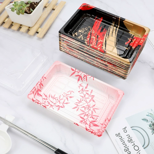 № 5 Sushi Box Packing Box Ondosable Sashimi Printed упаковочная коробка вынос Business Belt Cover 400 Set 5