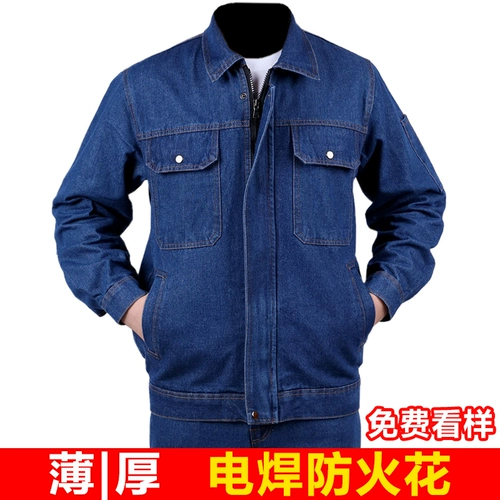 Джинсовый искусственный износостойкий хлопковый летний комбинезон