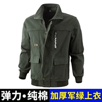 [Одиночный верх] растянуть чистый хлопок сгущенным военным зеленым верхом (модель 001)